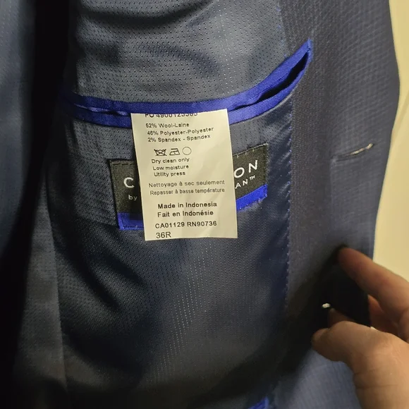 Collection by Michael Strahan Blue Plaid Sport Coat 36Reg